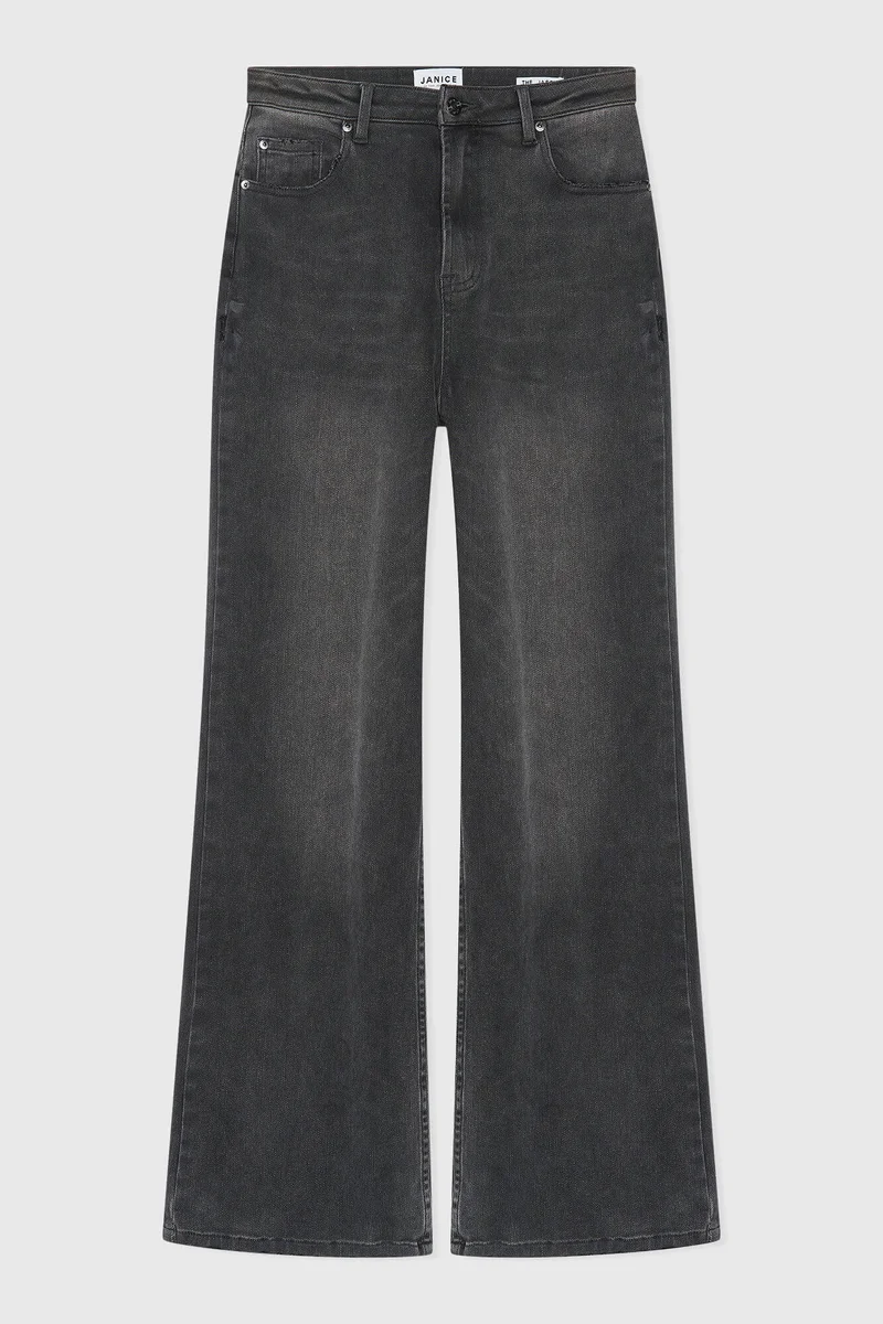Damenjeans mit weitem Bein, Modell „Jason“, grau, Größe 415