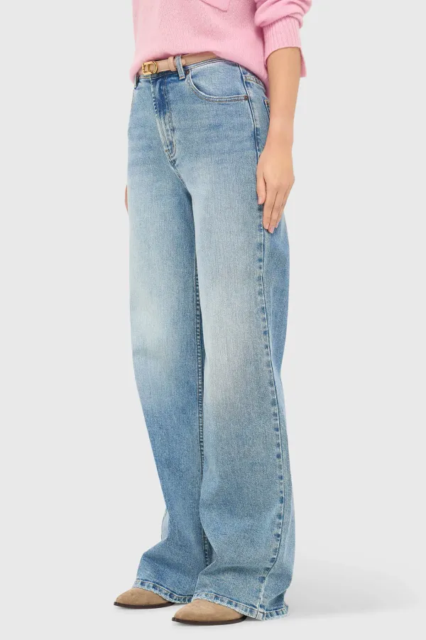 Damenjeans, gerader Schnitt, hohe Leibhöhe, Jason, blau, 786