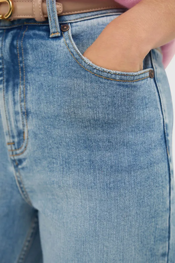 Damenjeans, gerader Schnitt, hohe Leibhöhe, Jason, blau, 786