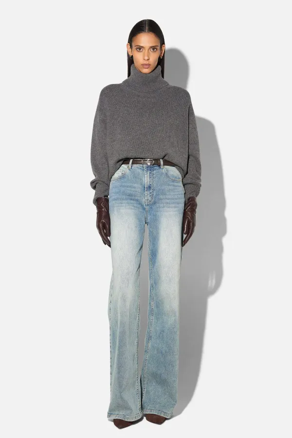 Jeans Dames Rechte Pijp High Rise Stretch Jason Blauw 114