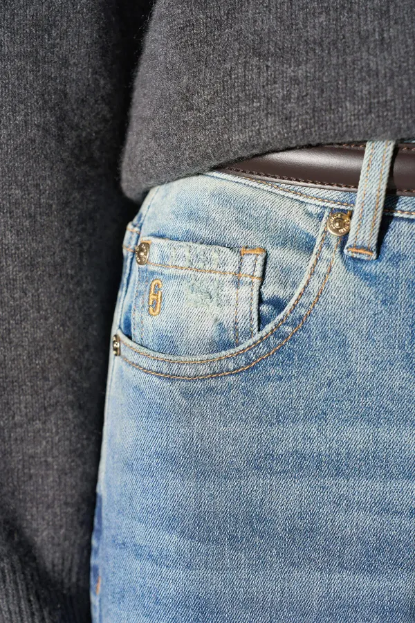 Jeans Dames Rechte Pijp High Rise Stretch Jason Blauw 114