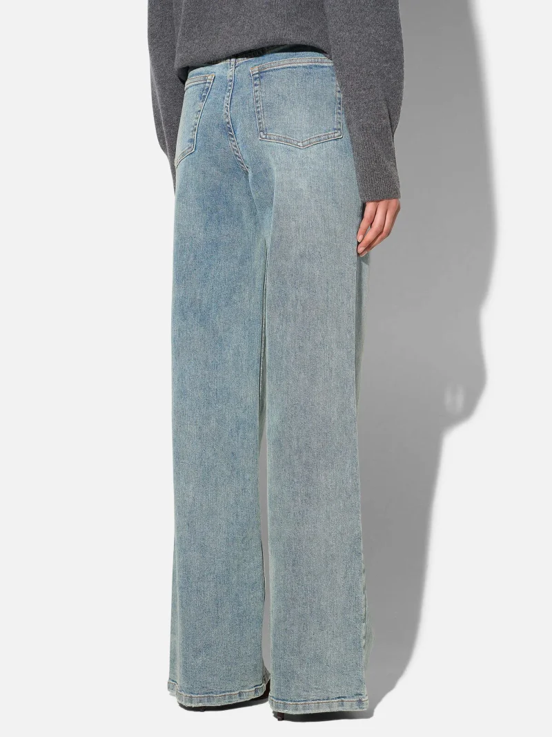 Jeans Dames Rechte Pijp High Rise Stretch Jason Blauw 114