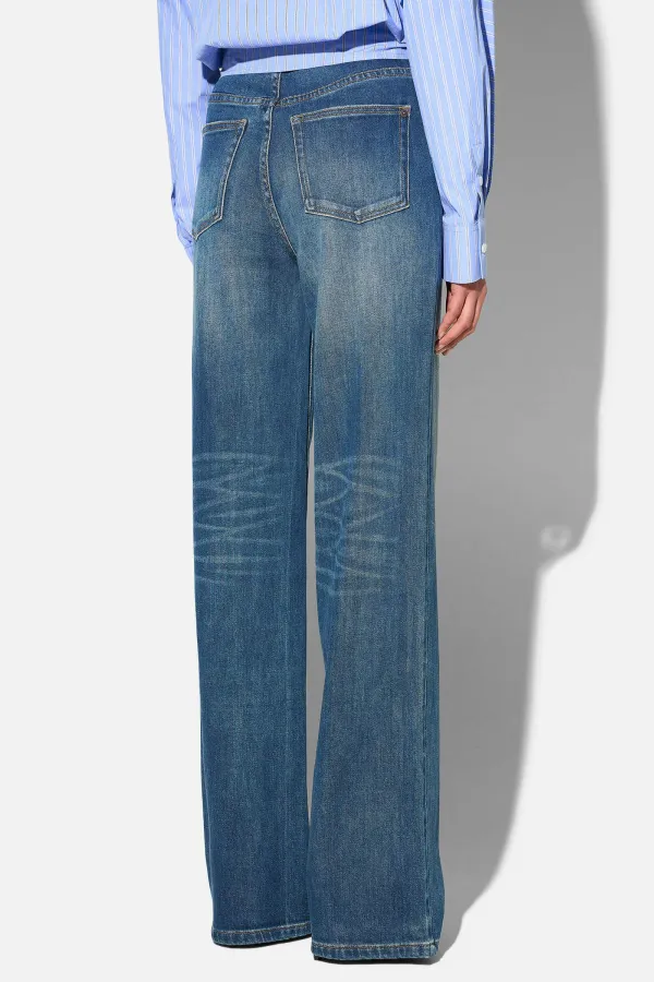Jeans Dames Rechte Pijp High Rise Stretch Jason Blauw 469