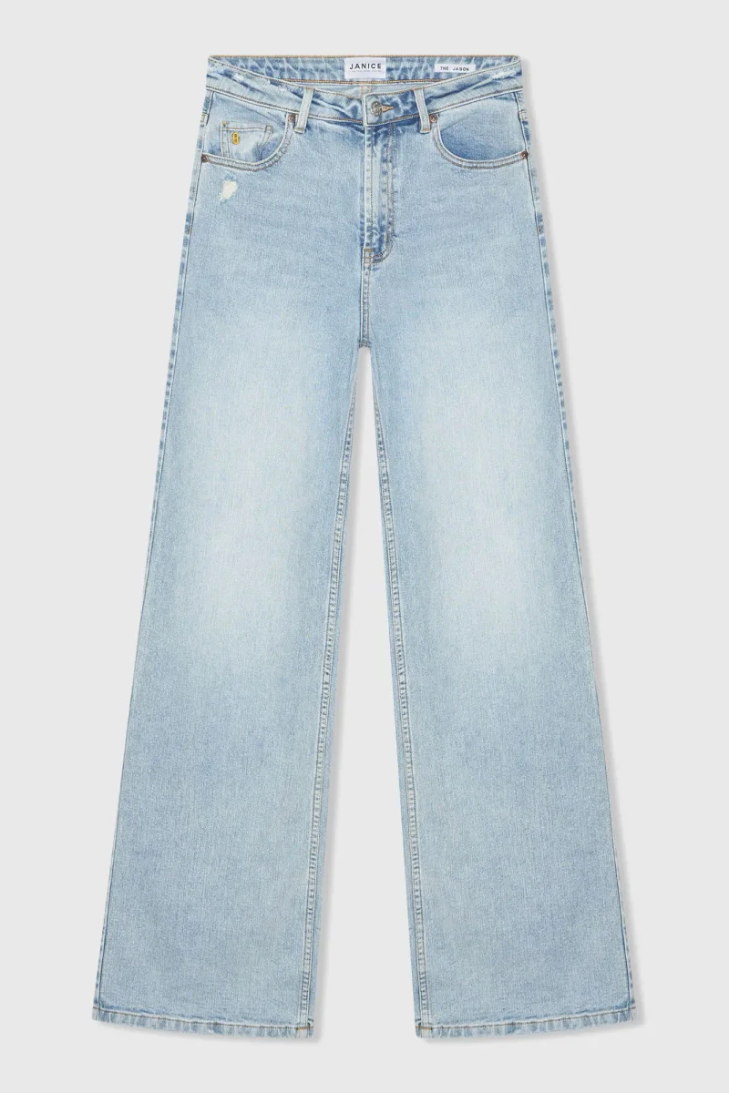 Damenjeans, gerader Schnitt, hohe Leibhöhe, Stretch, Jason, Blau, 565