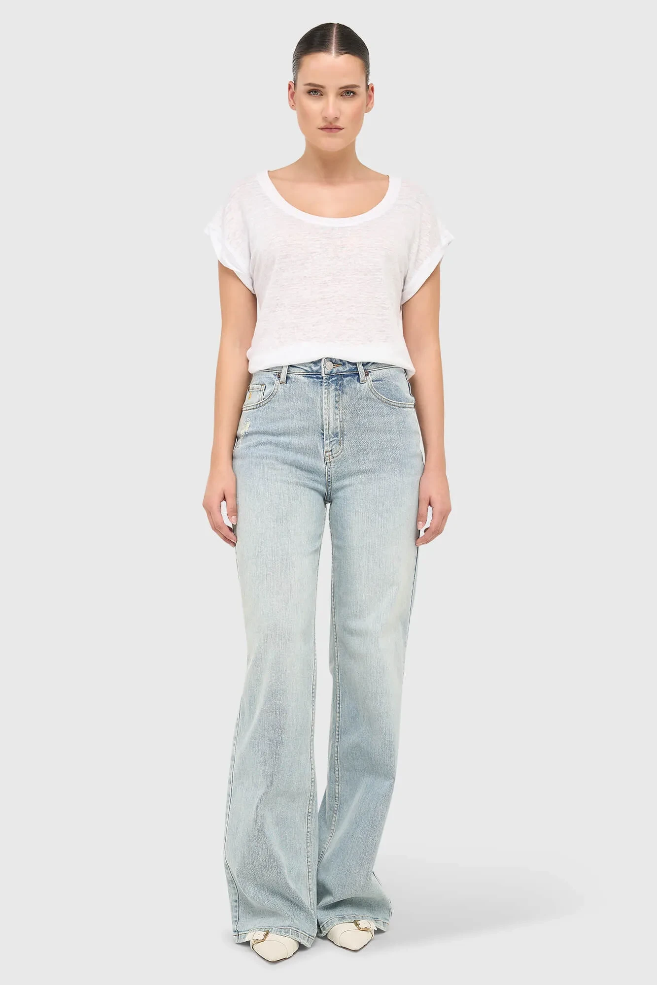 Women's Straight-Leg High-Rise Stretch Jeans, Jason Blue, Size 565