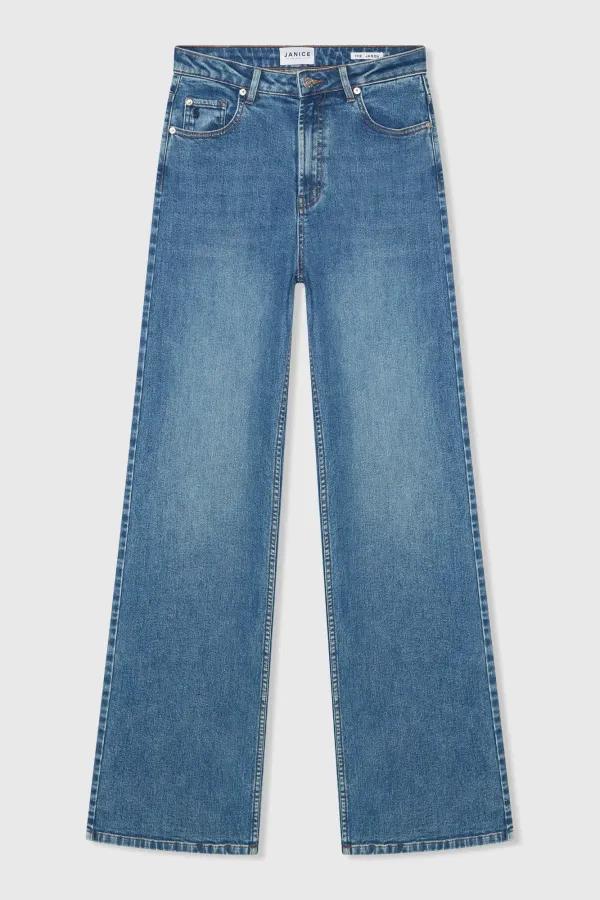 Jeans für Damen, gerader Schnitt, hohe Leibhöhe, Stretch, Jason, Blau 932