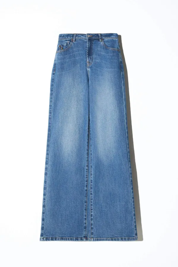 Jeans Dames Rechte Pijp Mid Rise Stretch Luxx Blauw 258