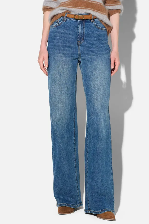 Jeans Dames Rechte Pijp Mid Rise Stretch Luxx Blauw 258