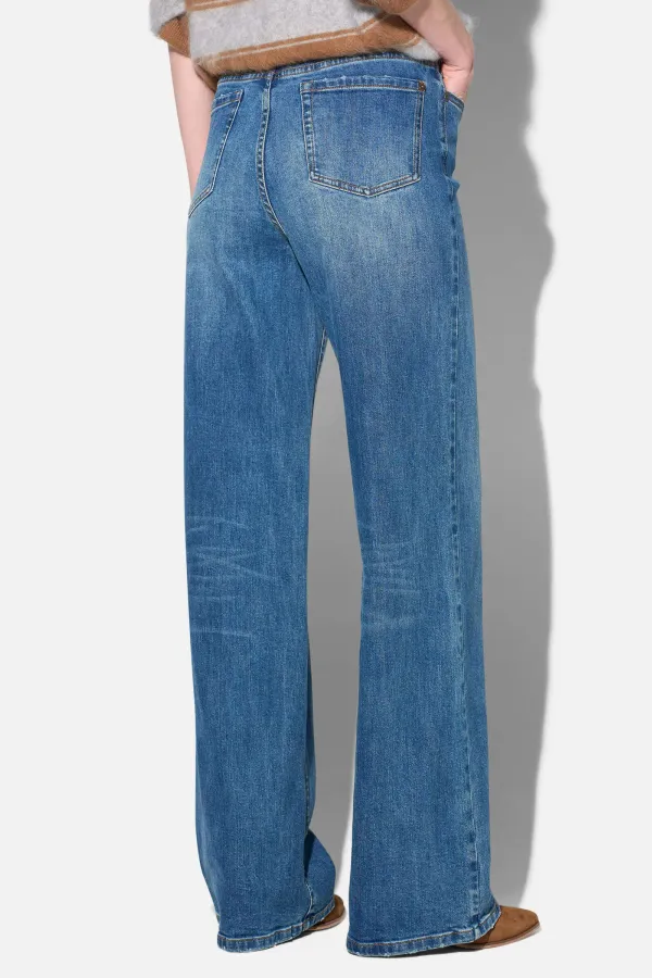 Jeans Dames Rechte Pijp Mid Rise Stretch Luxx Blauw 258