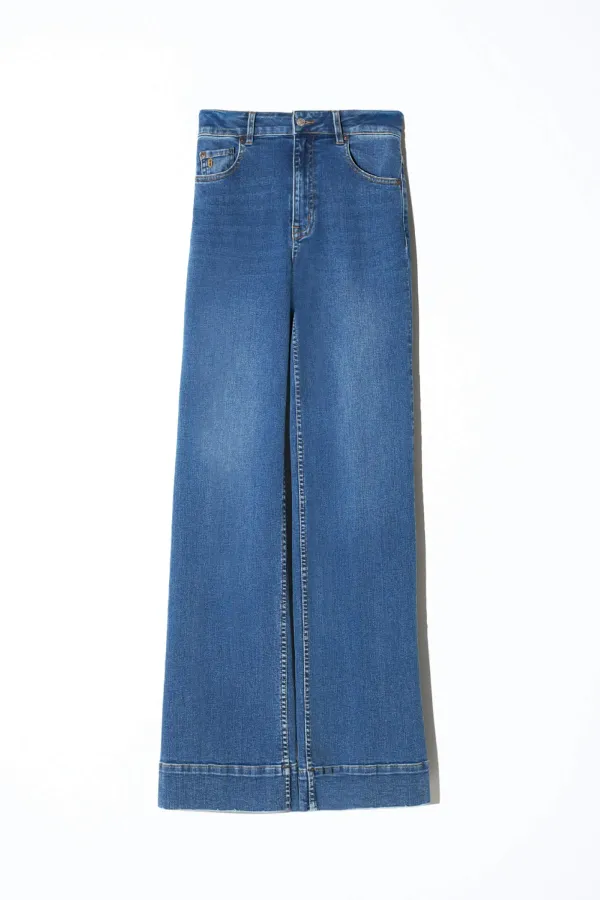 Jeans Dames Stretch 5 Pocket Mid Rise Trey Blauw 258