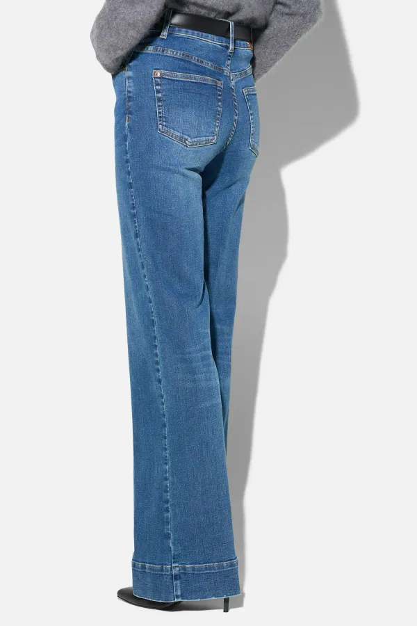 Jeans Dames Stretch 5 Pocket Mid Rise Trey Blauw 258
