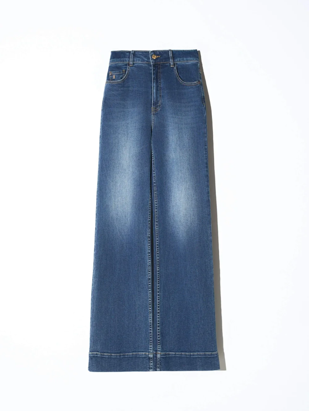 Jeans Dames Stretch 5 Pocket Mid Rise Trey Blauw 469