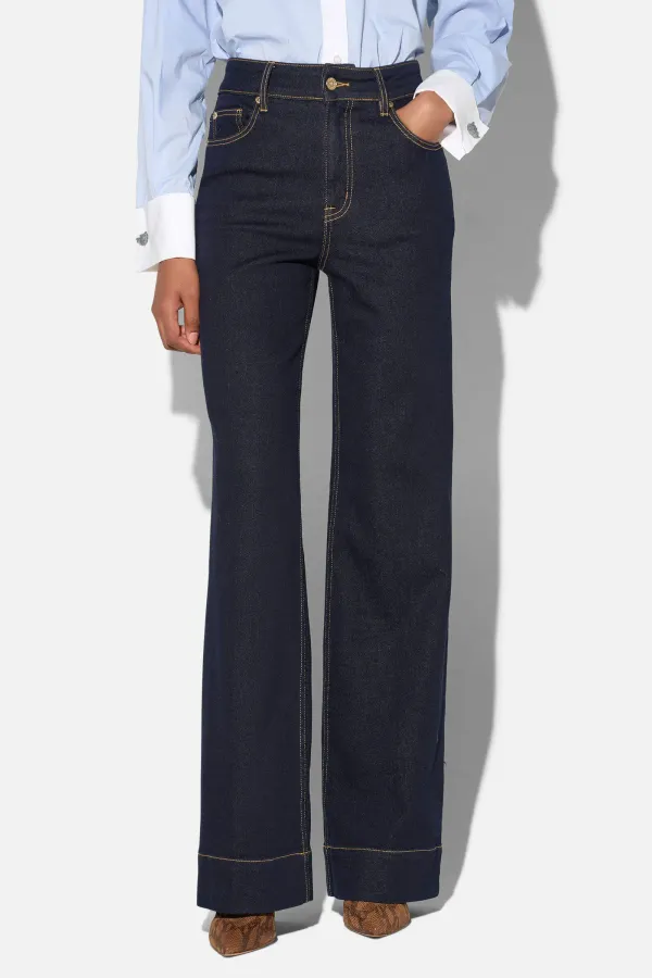 Jeans Dames Stretch 5 Pocket Mid Rise Trey Japans Denim