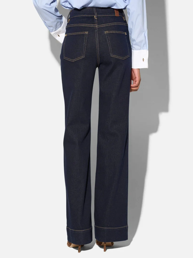 Jeans Dames Stretch 5 Pocket Mid Rise Trey Japans Denim
