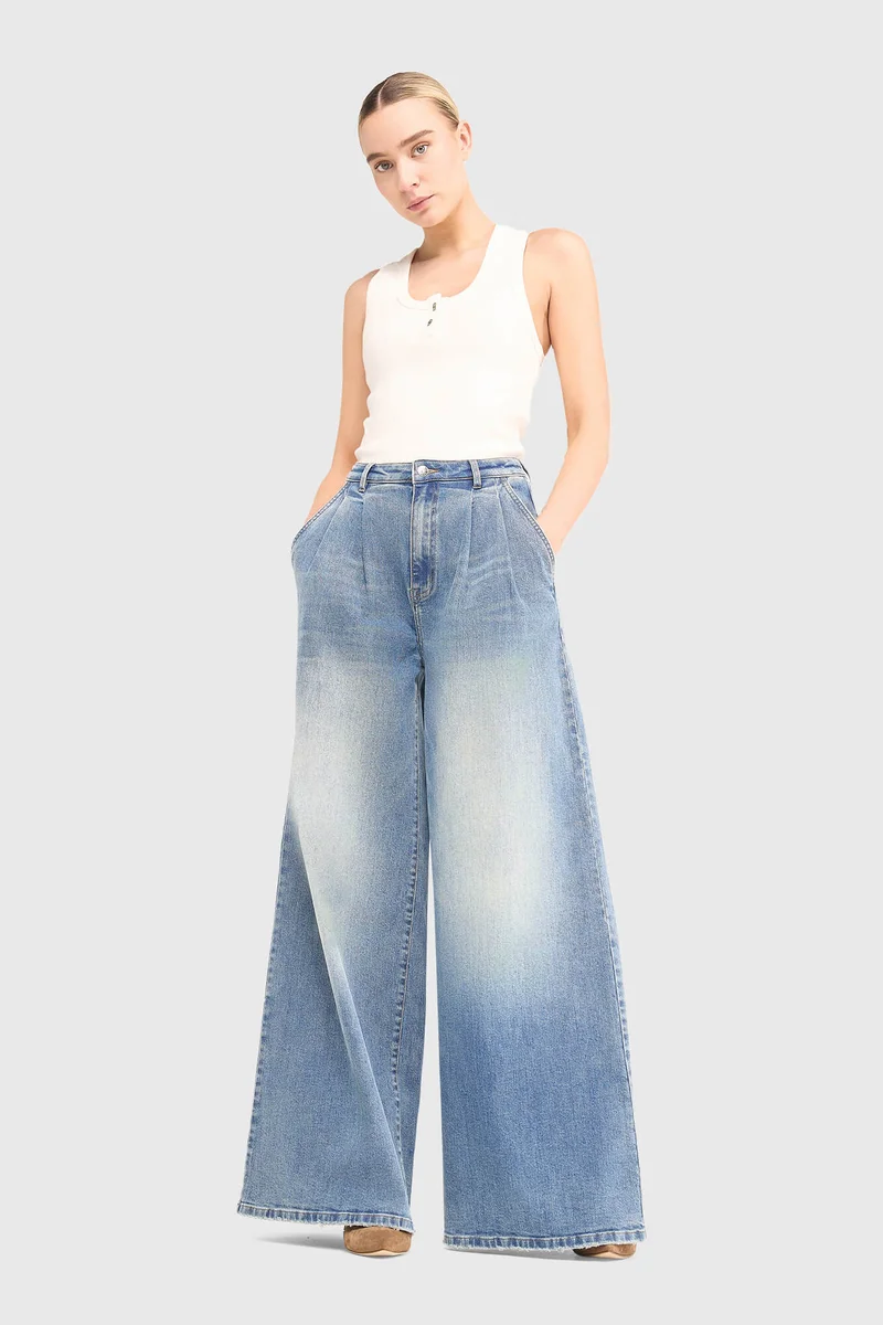 Jeans Dames Wijde Pijp Dollar Blauw 920