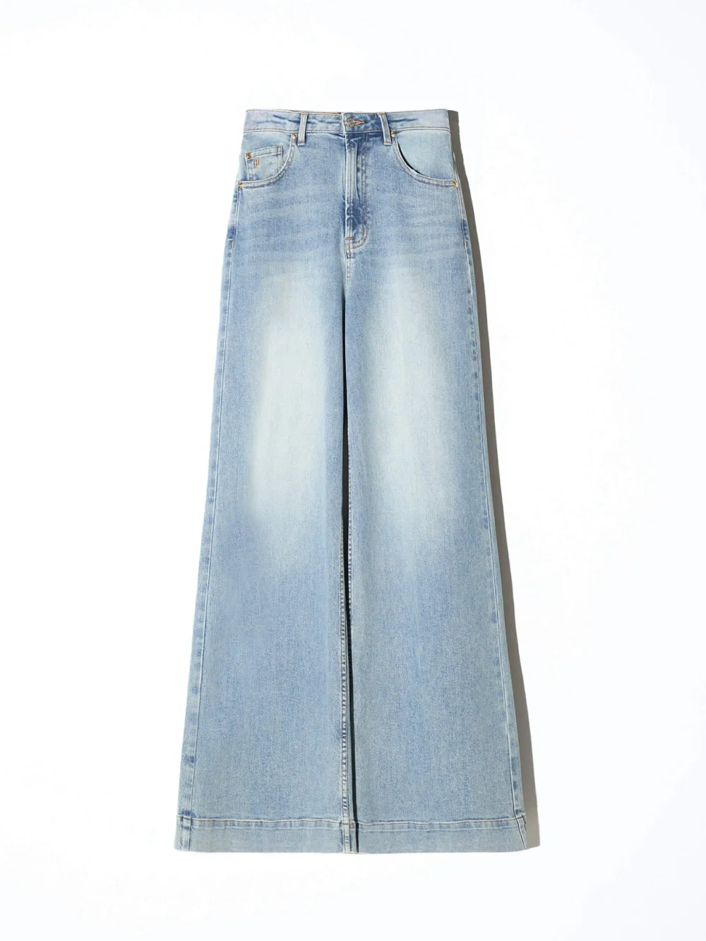 Jeans Dames Wide Leg High Rise Stretch Mason Blauw 114