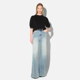 Jeans Dames Wide Leg High Rise Stretch Mason Blauw 114