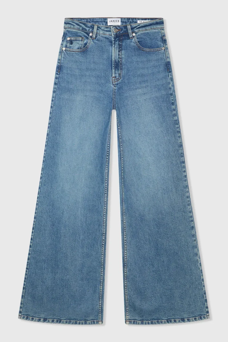 Jeans für Damen, weit geschnitten, hohe Leibhöhe, Stretch, Mason, Blau 932