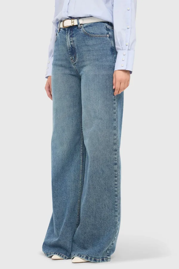 Jeans für Damen, weit geschnitten, hohe Leibhöhe, Stretch, Mason, Blau 932