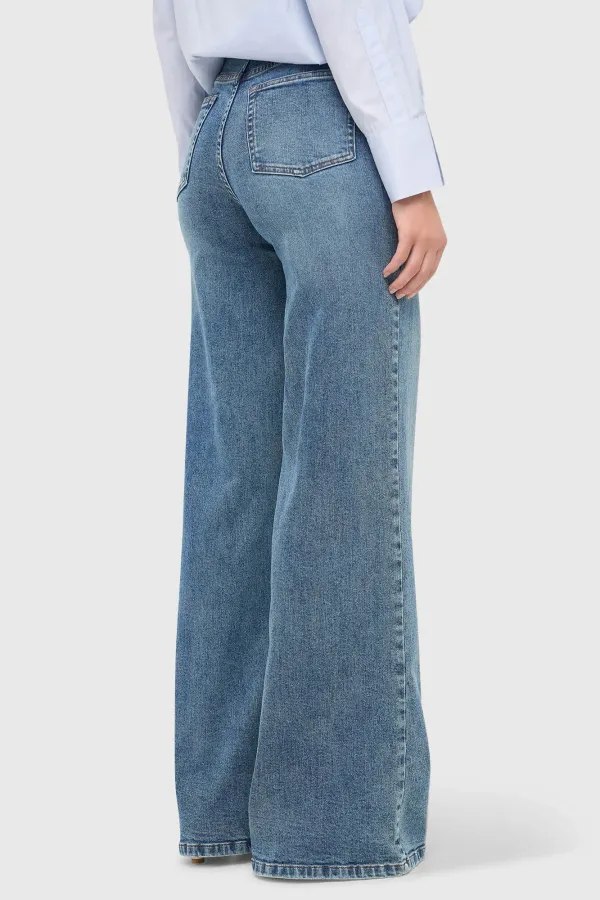 Jeans für Damen, weit geschnitten, hohe Leibhöhe, Stretch, Mason, Blau 932