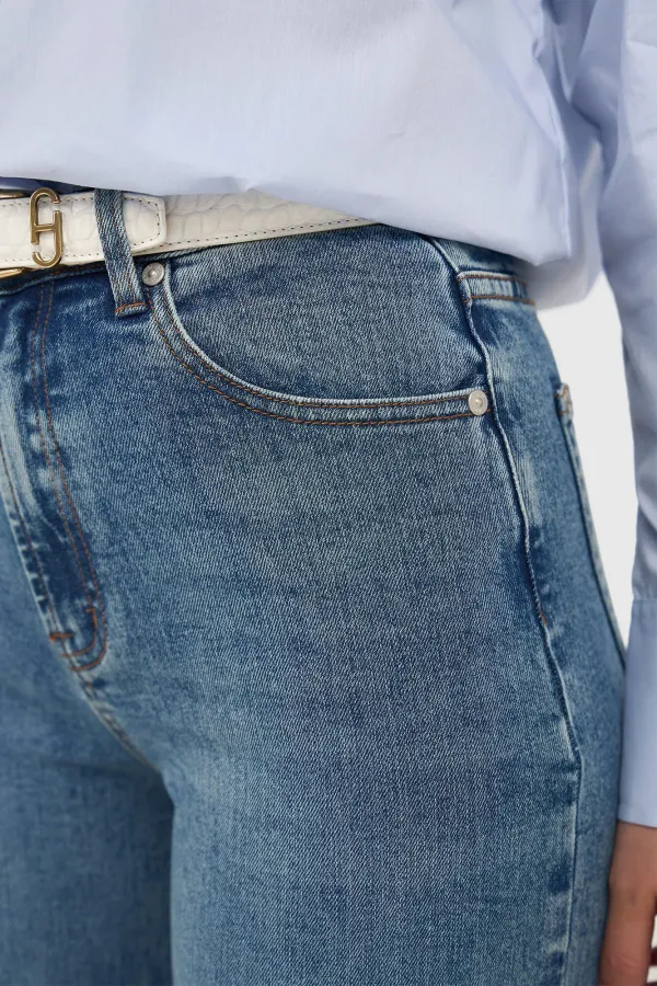 Jeans für Damen, weit geschnitten, hohe Leibhöhe, Stretch, Mason, Blau 932