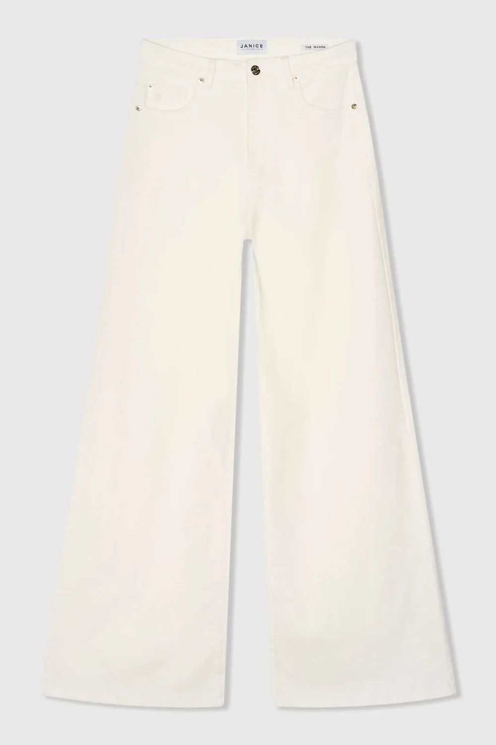 Jeans für Damen, weit geschnitten, hohe Leibhöhe, Stretch, Mason, Off-White, 264