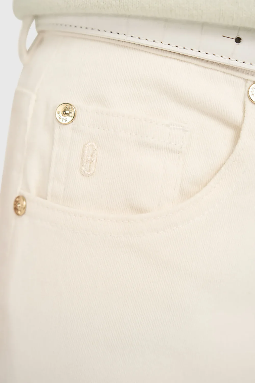 Jeans für Damen, weit geschnitten, hohe Leibhöhe, Stretch, Mason, Off-White, 264