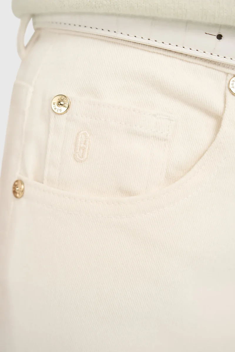 Jeans für Damen, weit geschnitten, hohe Leibhöhe, Stretch, Mason, Off-White, 264
