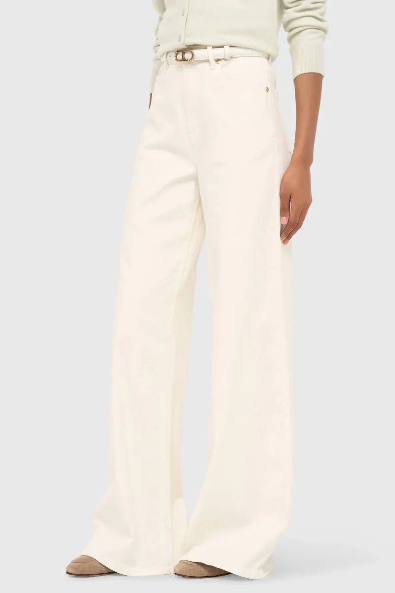 Jeans für Damen, weit geschnitten, hohe Leibhöhe, Stretch, Mason, Off-White, 264