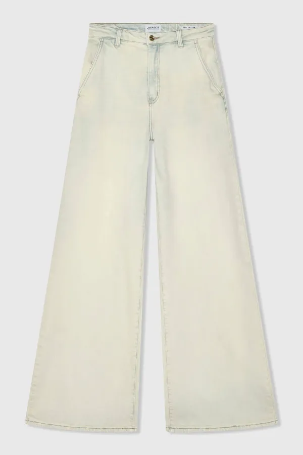 Jeans Dames Wijde Pijp High Rise Stretch Dexter Blauw 004