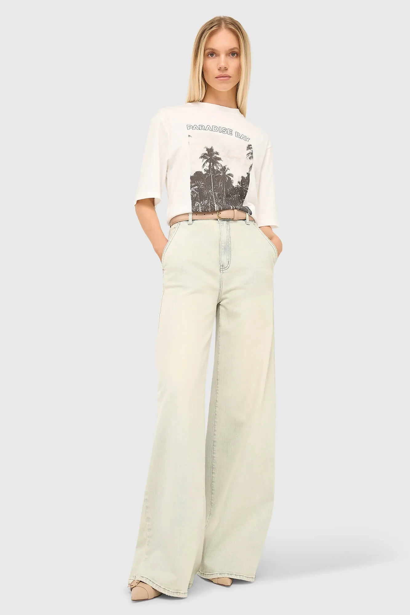 Women's Wide-Leg High-Rise Stretch Jeans Dexter Blue 004