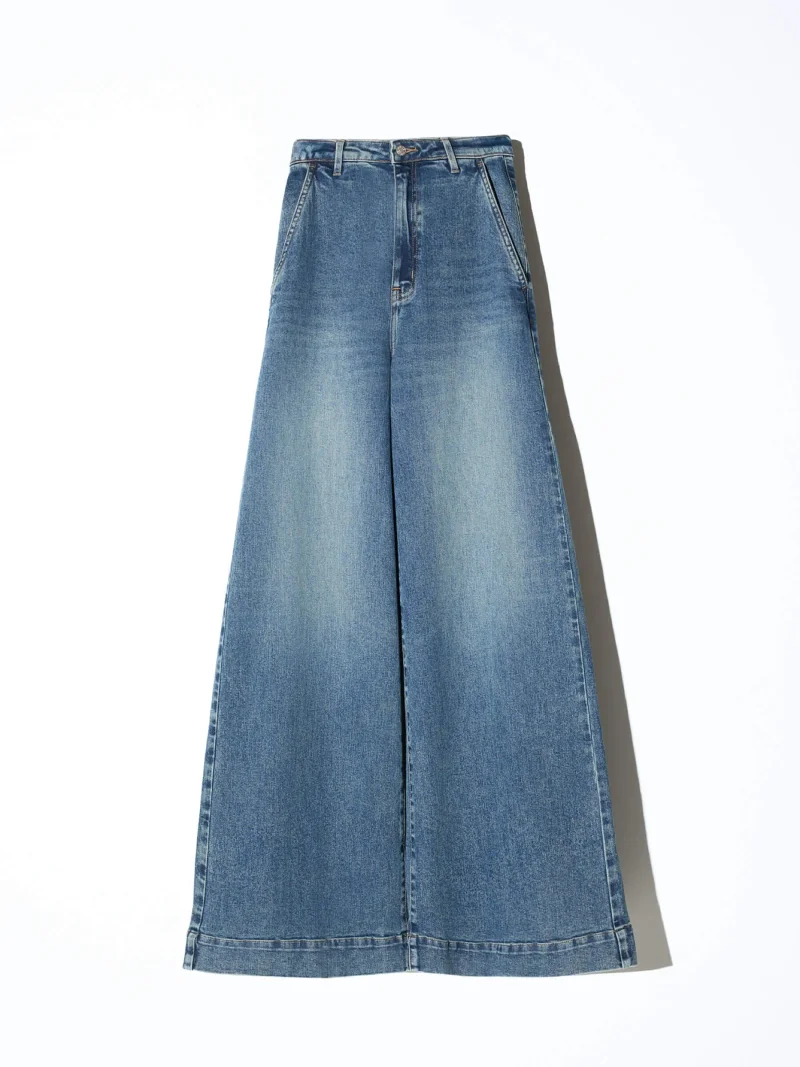 Jeans Dames Wijde Pijp High Rise Stretch Dexter Blauw 357