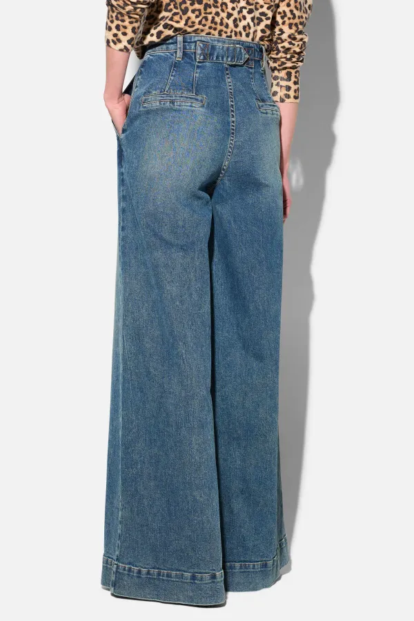 Jeans Dames Wijde Pijp High Rise Stretch Dexter Blauw 357