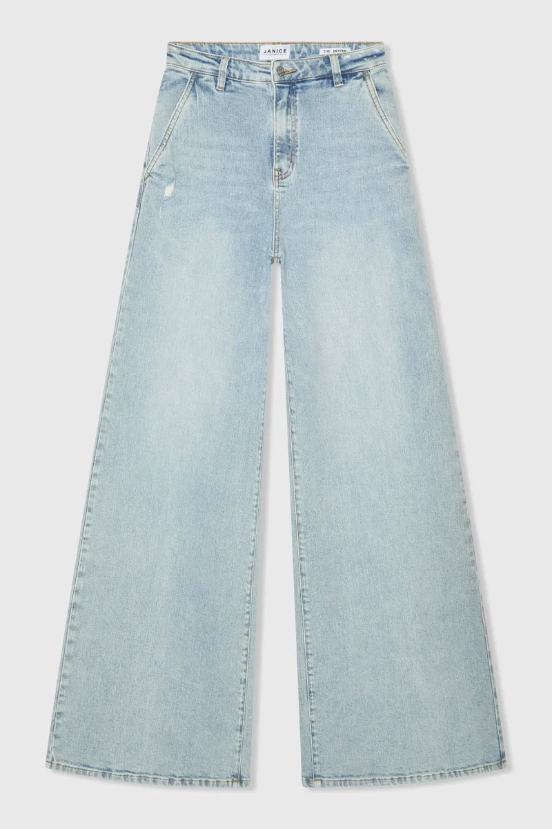 Jeans Dames Wijde Pijp High Rise Stretch Dexter Blauw 565