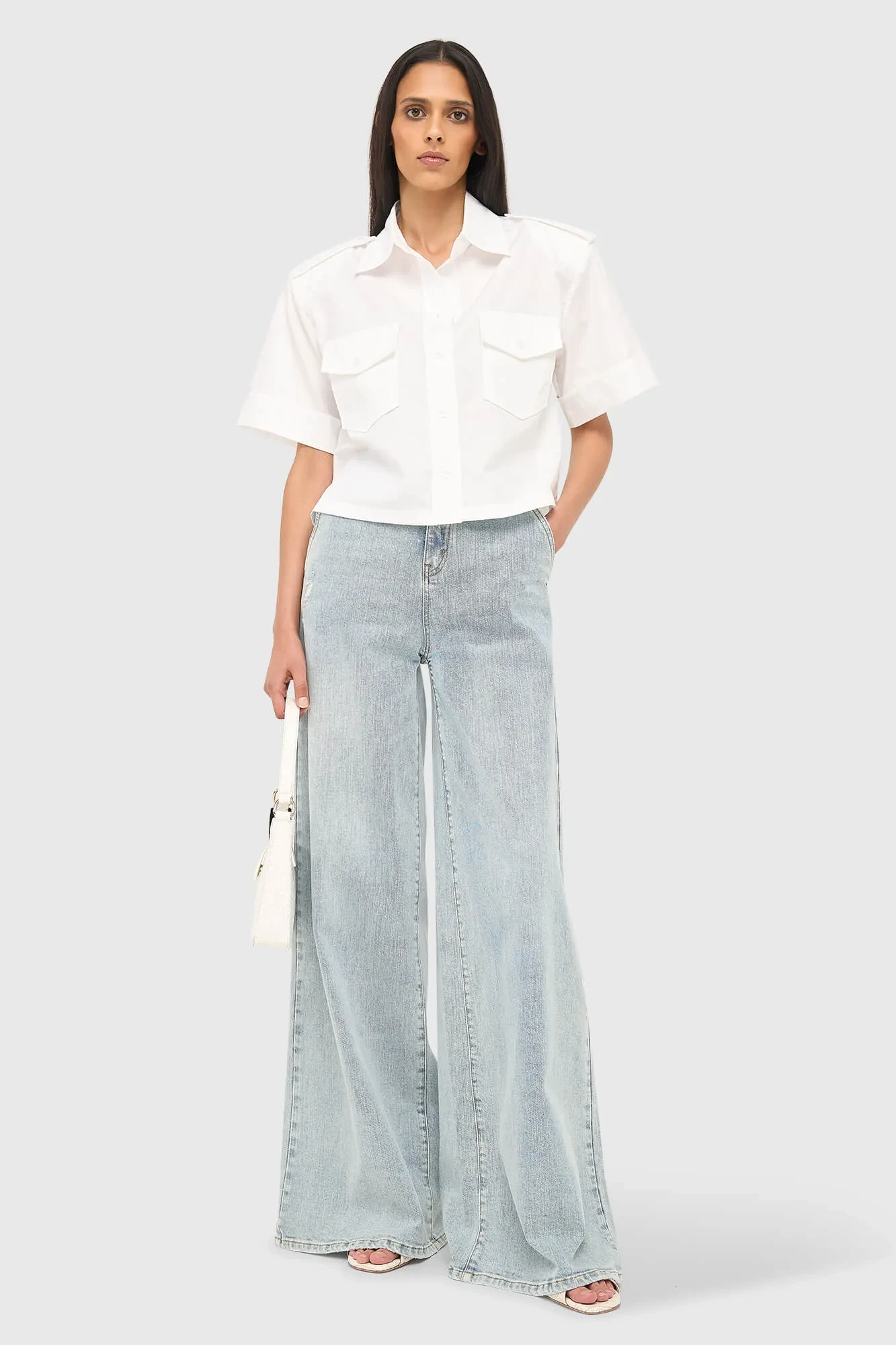 Women's Wide-Leg High-Rise Stretch Jeans - Dexter Blue 565