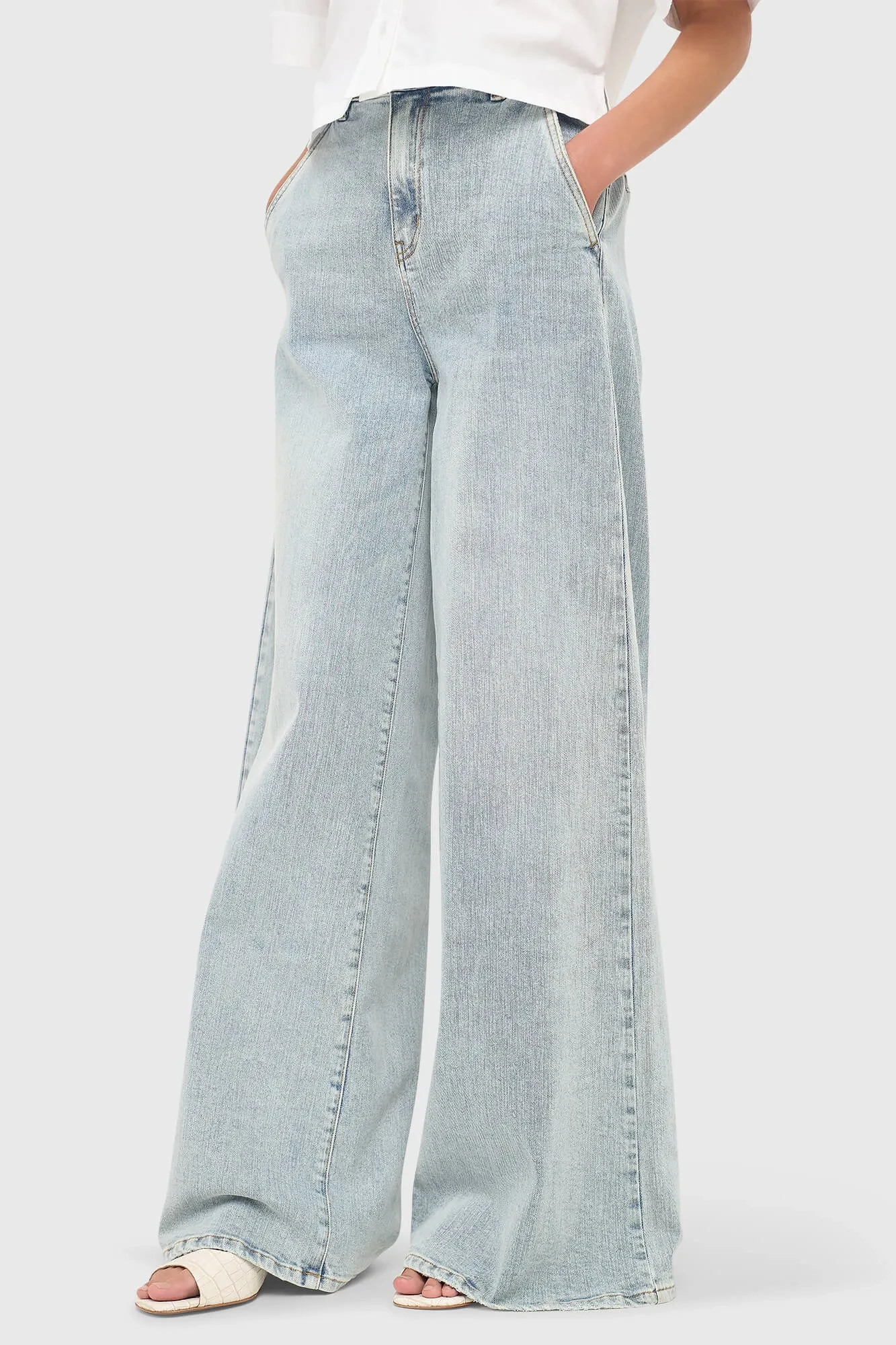 Women's Wide-Leg High-Rise Stretch Jeans - Dexter Blue 565