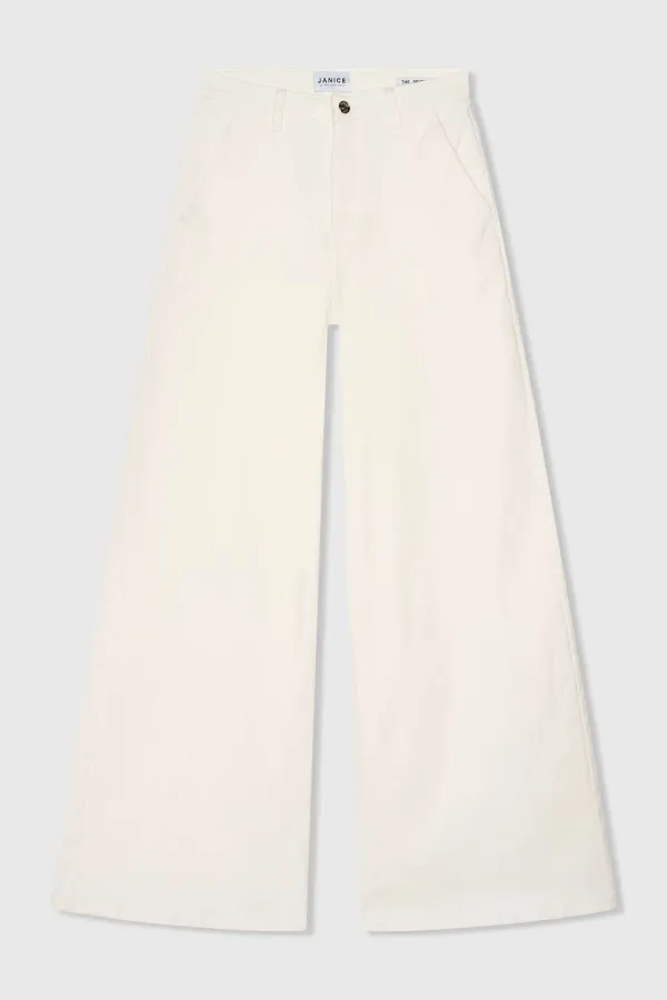 Women's Wide-Leg High-Rise Stretch Jeans Dexter Off-White 264