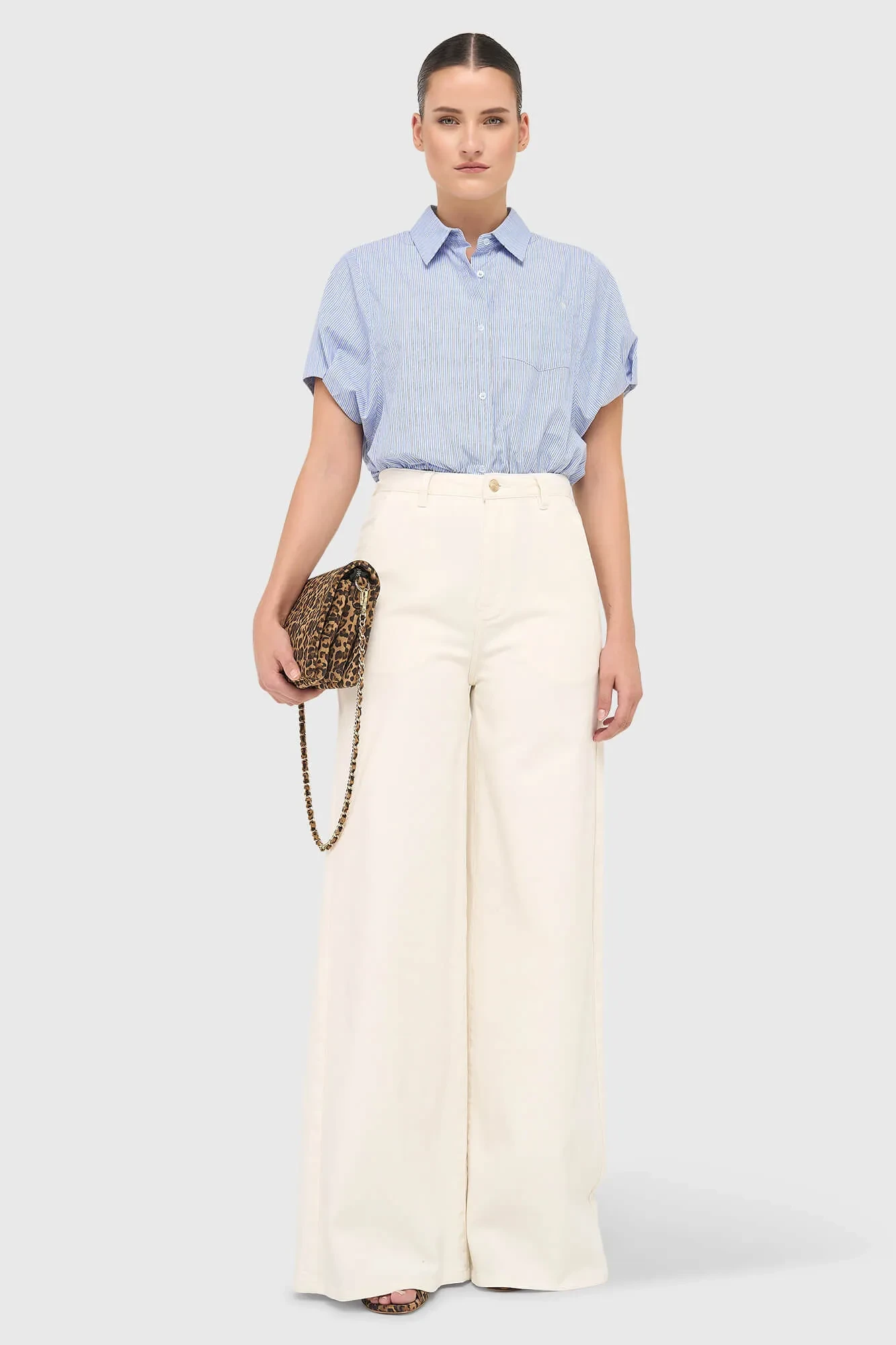 Women's Wide-Leg High-Rise Stretch Jeans Dexter Off-White 264