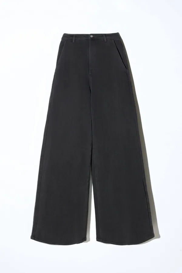 Jeans Dames Wijde Pijp High Rise Stretch Dexter Zwart 813