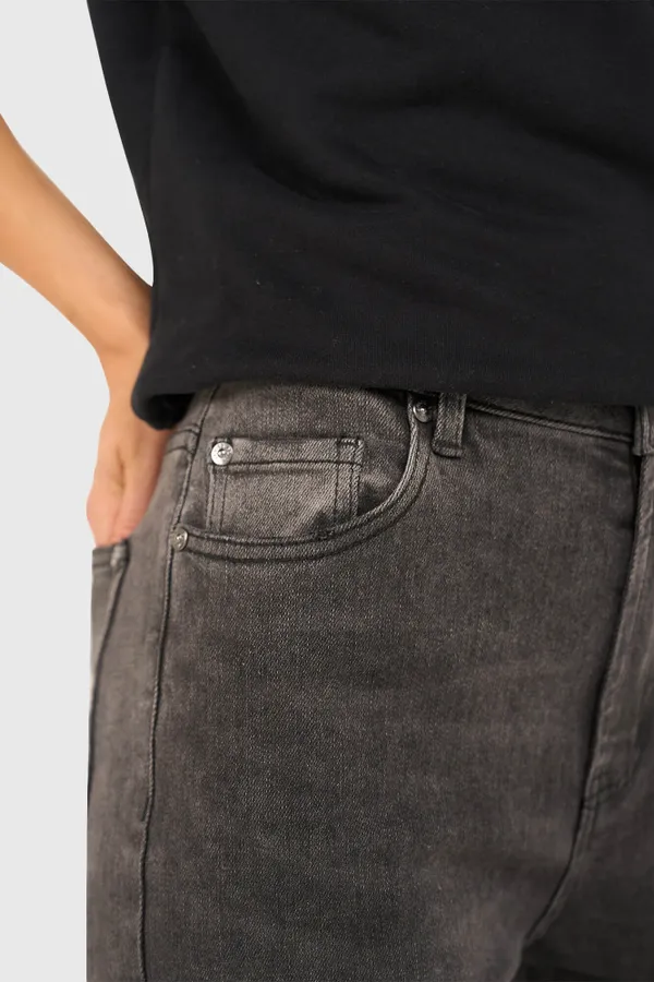 Damenjeans mit weitem Bein, Modell „Jason“, grau, Größe 415