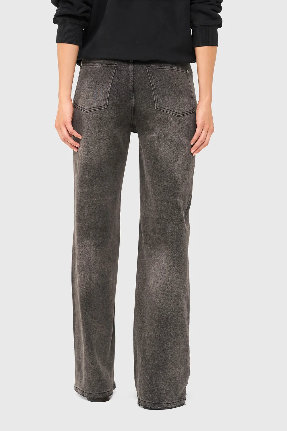 Damenjeans mit weitem Bein, Modell „Jason“, grau, Größe 415
