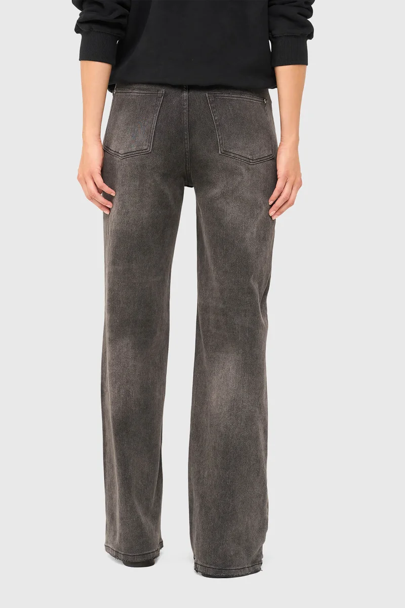 Damenjeans mit weitem Bein, Modell „Jason“, grau, Größe 415
