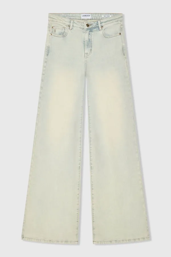 Jeans für Damen, weit geschnitten, Stretch, mittlere Leibhöhe, Stretch-Cashmere, blau 004