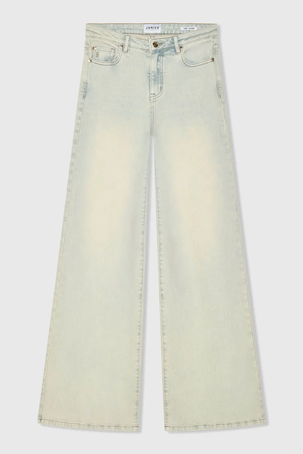 Women's Wide-Leg Stretch Mid-Rise Stretch Cash Blue Jeans 004
