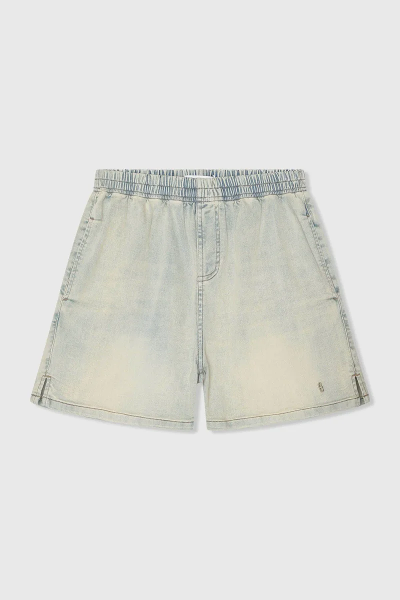 Women's Stretch Elastic Jean Shorts - Riott Blue 004