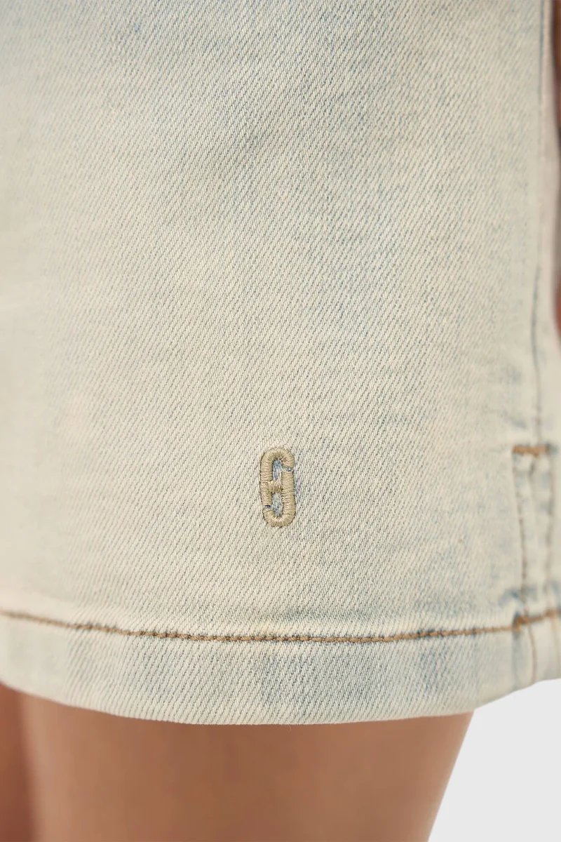 Women's Stretch Elastic Jean Shorts - Riott Blue 004