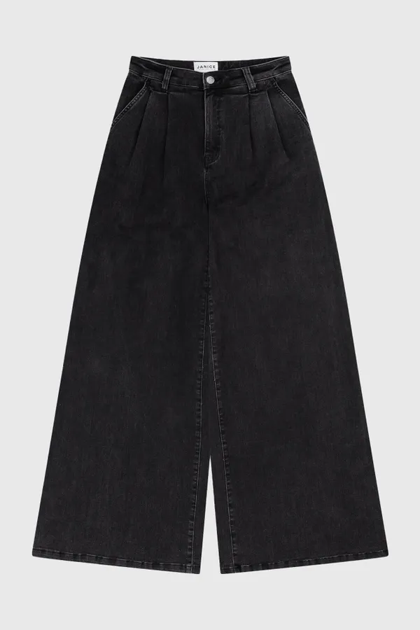 Women's Wide-Leg Jeans, Dollar, Black, Size 410