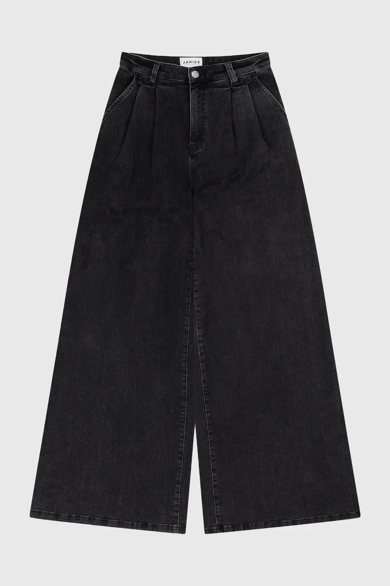 Jeans mit weitem Bein für Damen, Dollar, schwarz, Größe 410