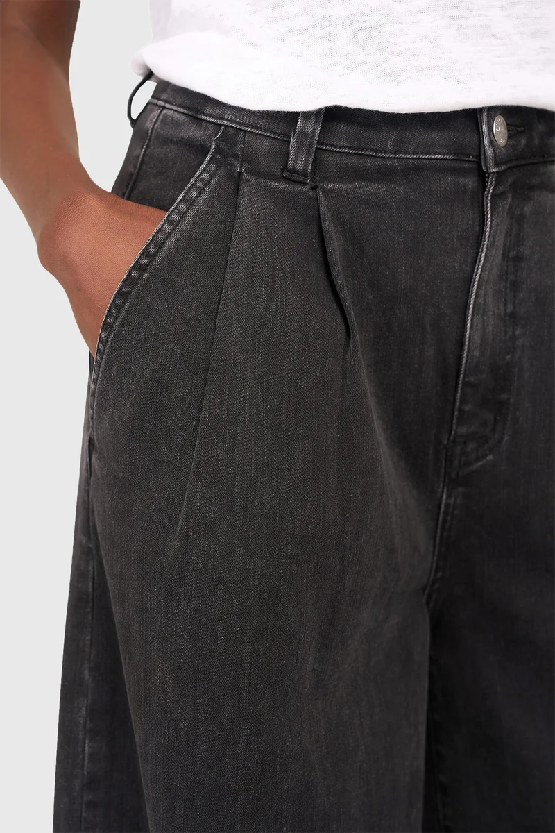 Jeans mit weitem Bein für Damen, Dollar, schwarz, Größe 410