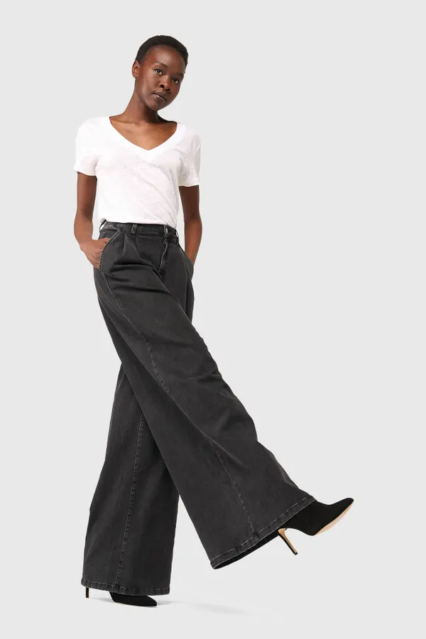 Women's Wide-Leg Jeans, Dollar, Black, Size 410